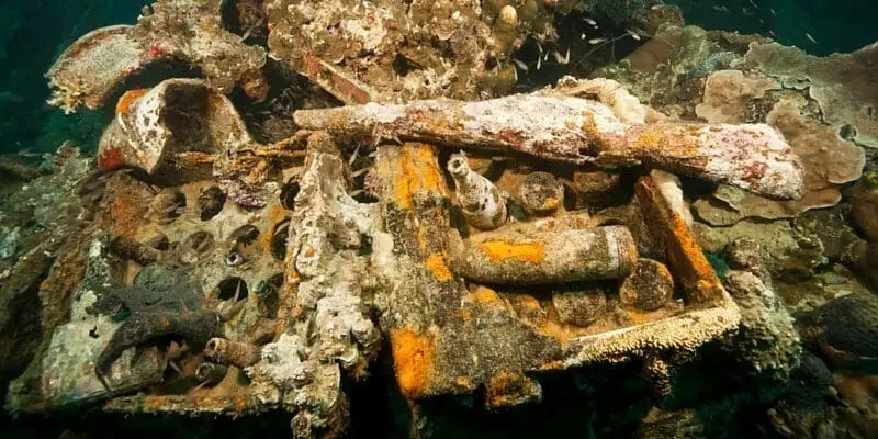 amunition on helmet wreck palau