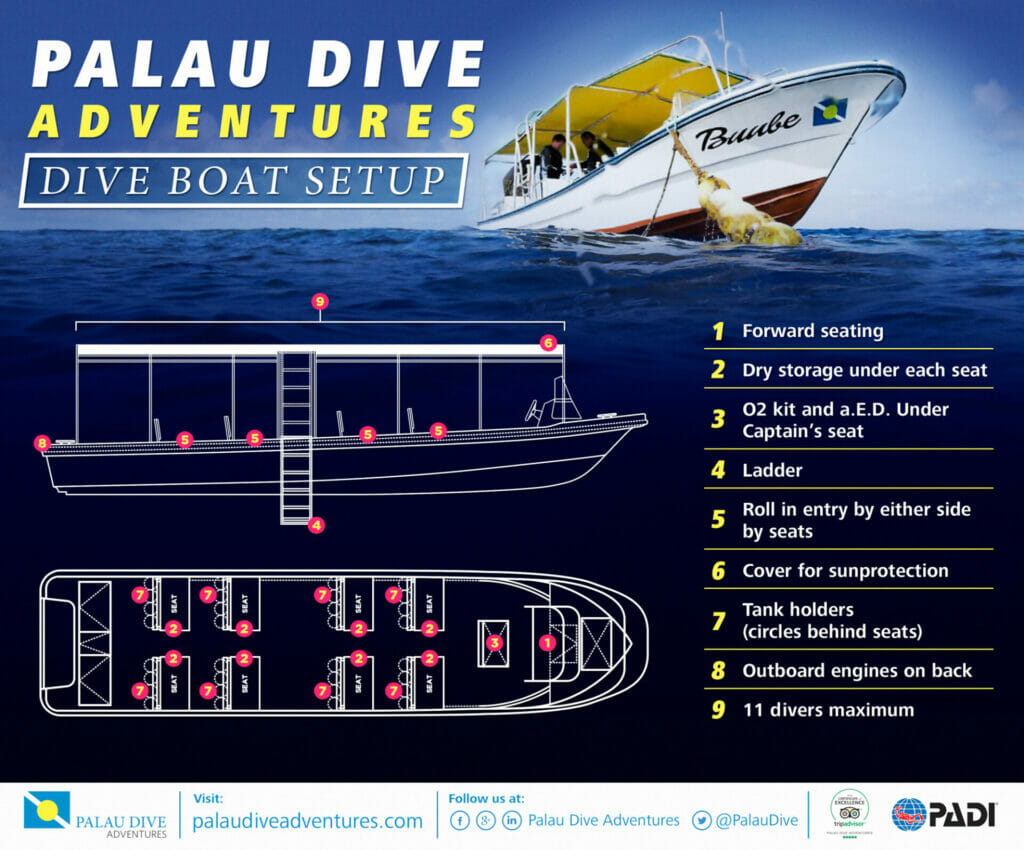 palau dive boat configuration infographic