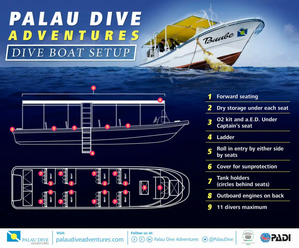 palau dive boat configuration infographic